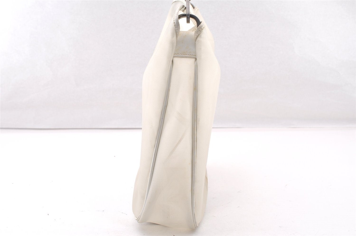 Authentic GUCCI Bamboo Shoulder Bag Purse Mesh Leather 0015638 White 9080I