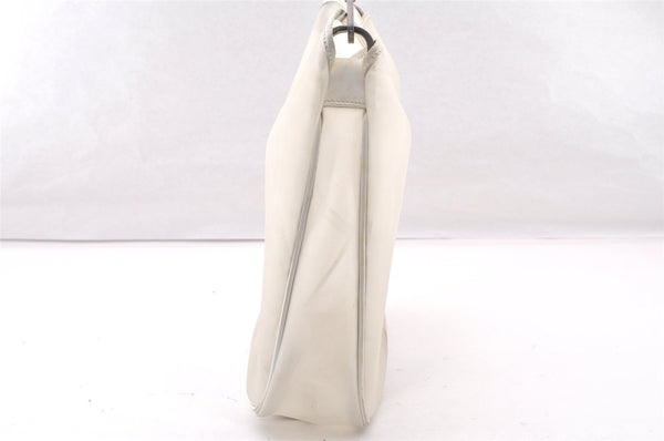 Authentic GUCCI Bamboo Shoulder Bag Purse Mesh Leather 0015638 White 9080I