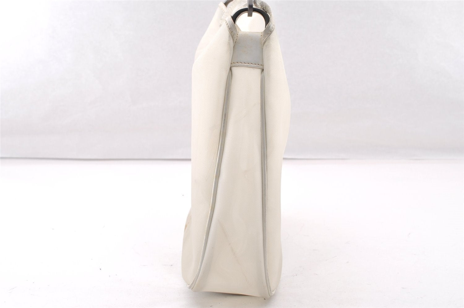 Authentic GUCCI Bamboo Shoulder Bag Purse Mesh Leather 0015638 White 9080I