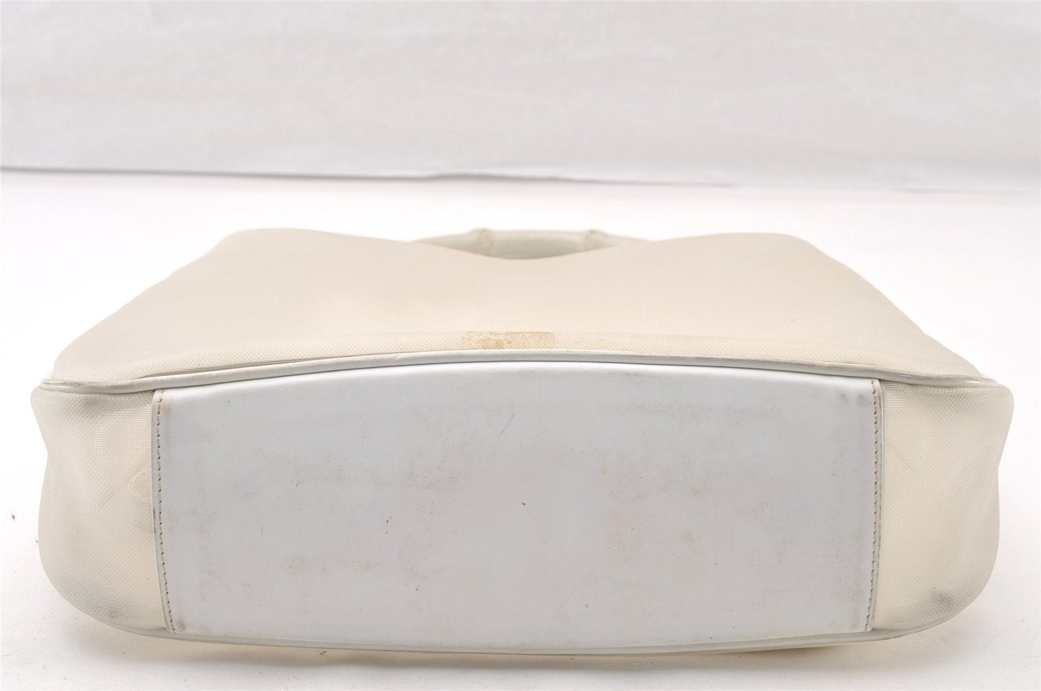 Authentic GUCCI Bamboo Shoulder Bag Purse Mesh Leather 0015638 White 9080I