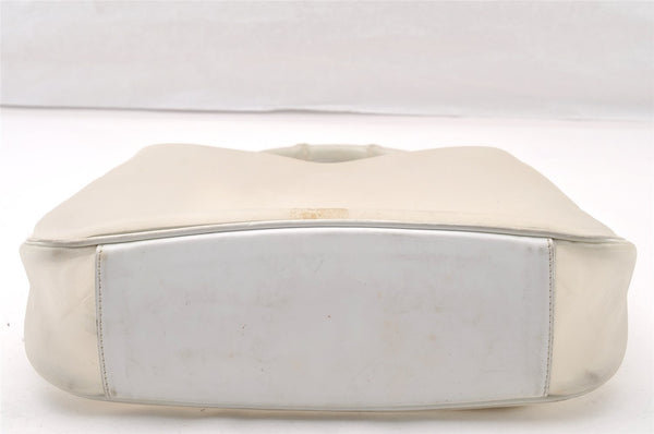 Authentic GUCCI Bamboo Shoulder Bag Purse Mesh Leather 0015638 White 9080I