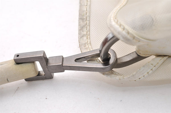 Authentic GUCCI Bamboo Shoulder Bag Purse Mesh Leather 0015638 White 9080I