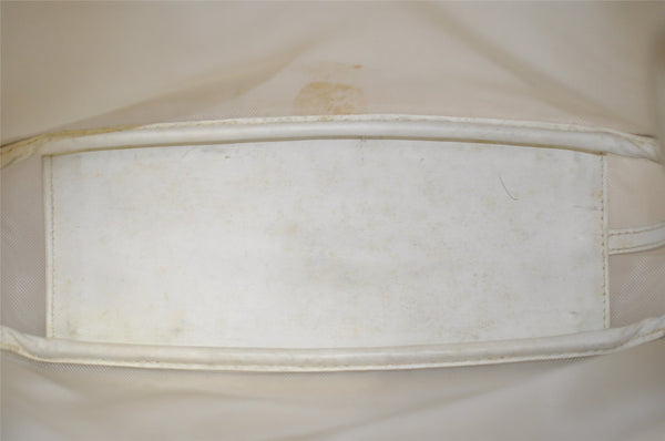 Authentic GUCCI Bamboo Shoulder Bag Purse Mesh Leather 0015638 White 9080I