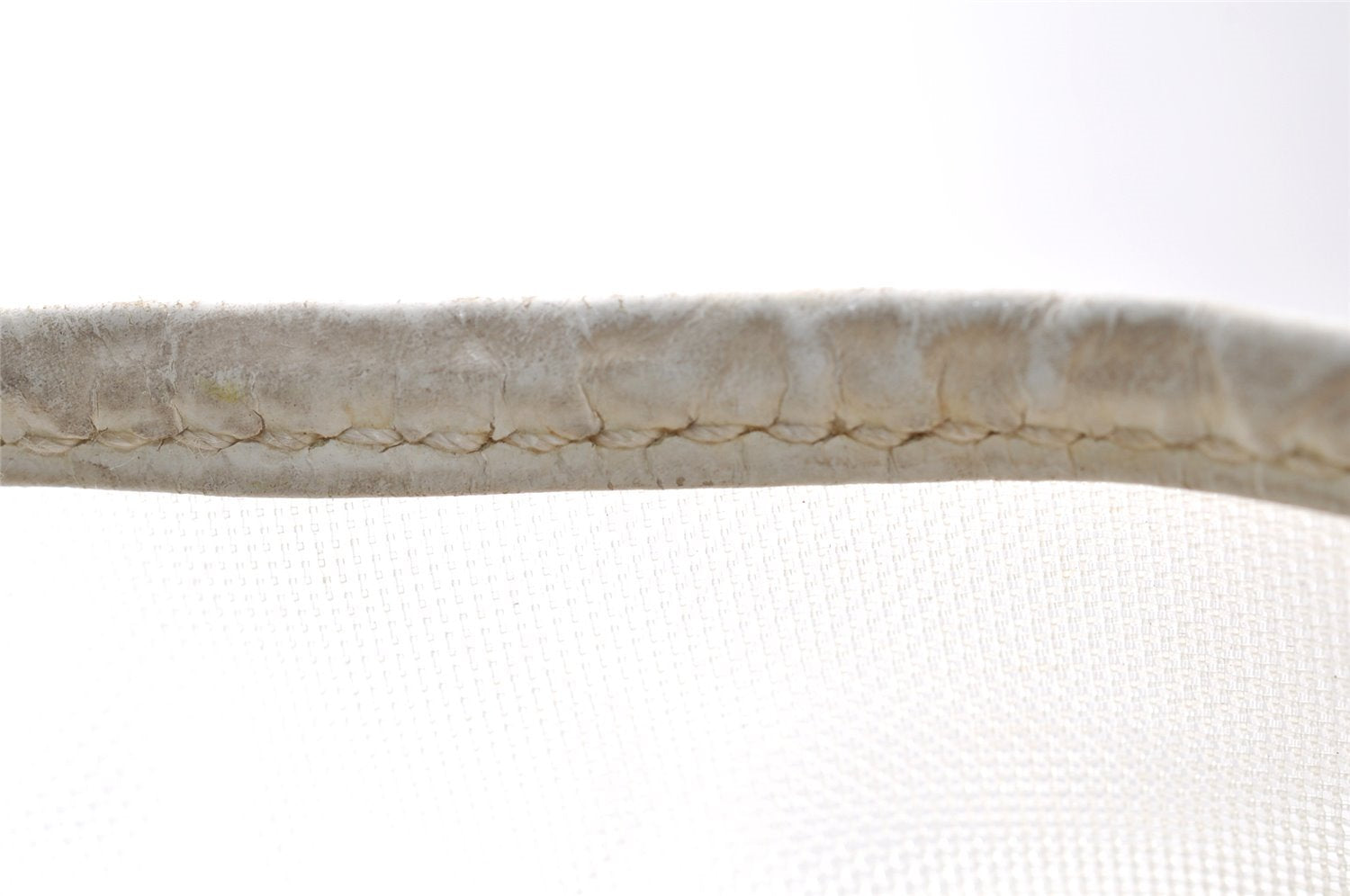 Authentic GUCCI Bamboo Shoulder Bag Purse Mesh Leather 0015638 White 9080I