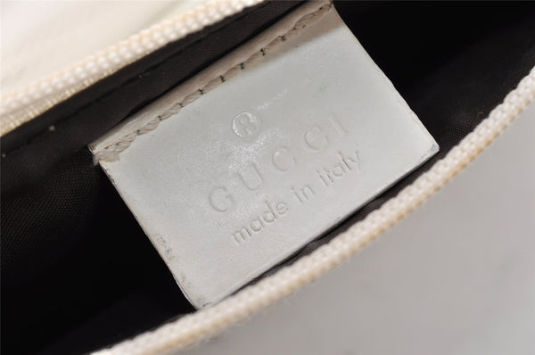 Authentic GUCCI Bamboo Shoulder Bag Purse Mesh Leather 0015638 White 9080I