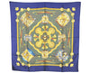 Authentic HERMES Carre 90 Scarf "LES TAMBOURS" Silk Navy 9082I