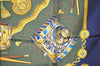 Authentic HERMES Carre 90 Scarf "LES TAMBOURS" Silk Navy 9082I