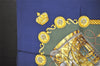 Authentic HERMES Carre 90 Scarf "LES TAMBOURS" Silk Navy 9082I