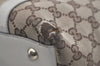 Authentic GUCCI Abbey Shoulder Tote Bag GG Canvas Leather 141470 Brown 9083I