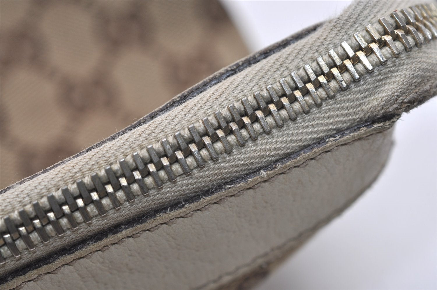 Authentic GUCCI Abbey Shoulder Tote Bag GG Canvas Leather 141470 Brown 9083I