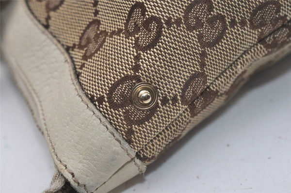 Authentic GUCCI Abbey Shoulder Tote Bag GG Canvas Leather 141470 Brown 9083I