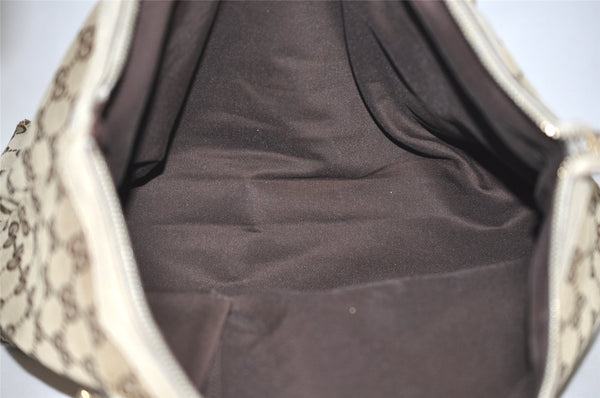 Authentic GUCCI Abbey Shoulder Tote Bag GG Canvas Leather 141470 Brown 9083I