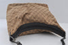 Auth GUCCI Bamboo Vintage Shoulder Bag GG Canvas Leather 0000833 Brown 9084I