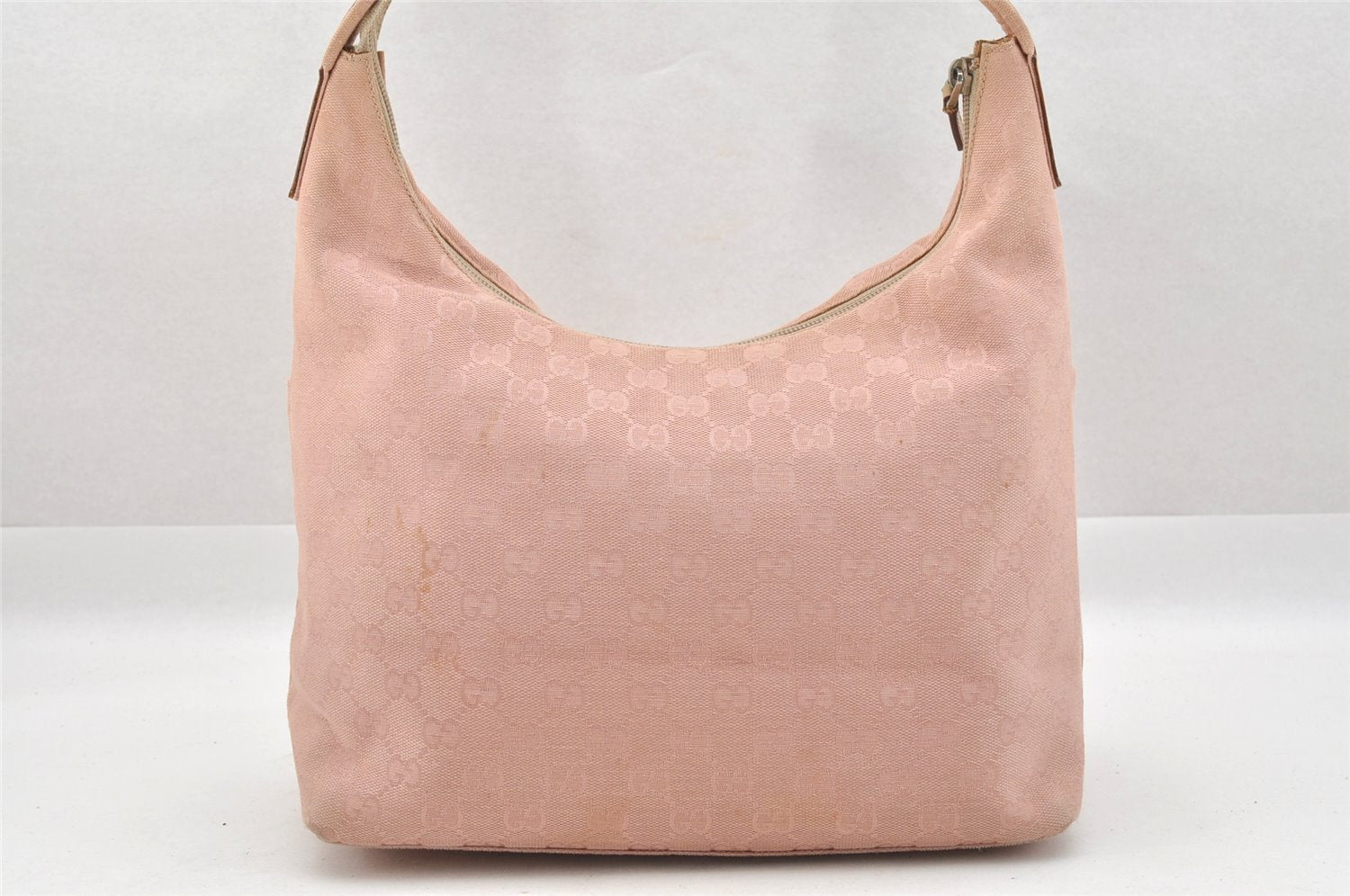Authentic GUCCI Vintage Shoulder Hand Bag GG Canvas Leather 0013380 Pink 9085I