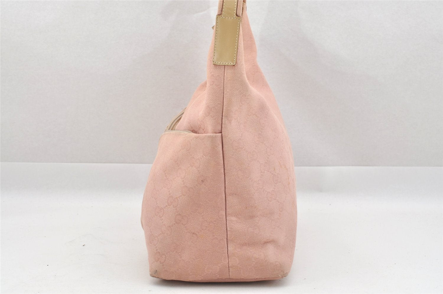 Authentic GUCCI Vintage Shoulder Hand Bag GG Canvas Leather 0013380 Pink 9085I