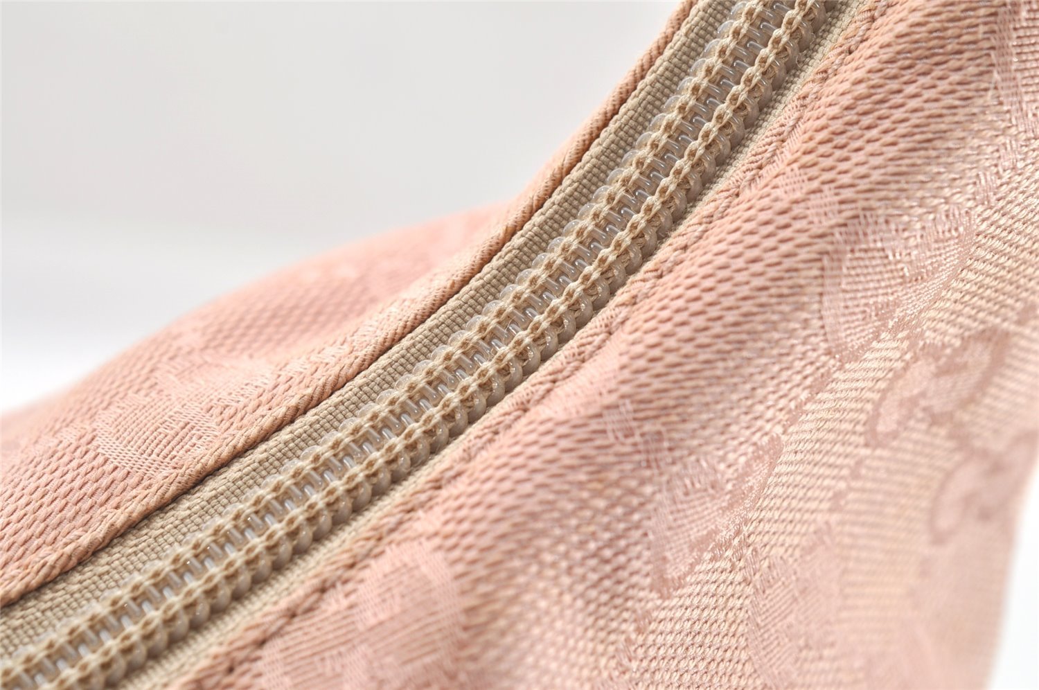 Authentic GUCCI Vintage Shoulder Hand Bag GG Canvas Leather 0013380 Pink 9085I