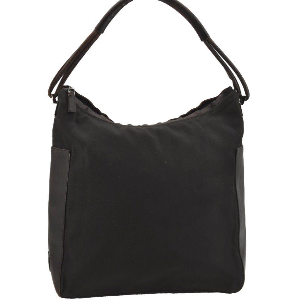 Authentic GUCCI Shoulder Hand Bag Nylon Leather 0013770 Black 9086I