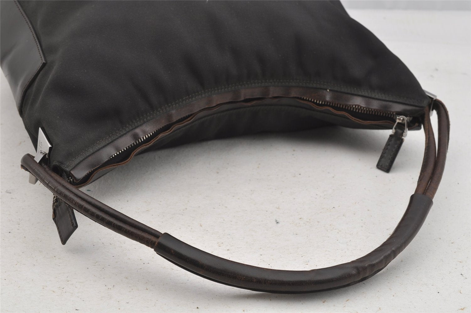 Authentic GUCCI Shoulder Hand Bag Nylon Leather 0013770 Black 9086I