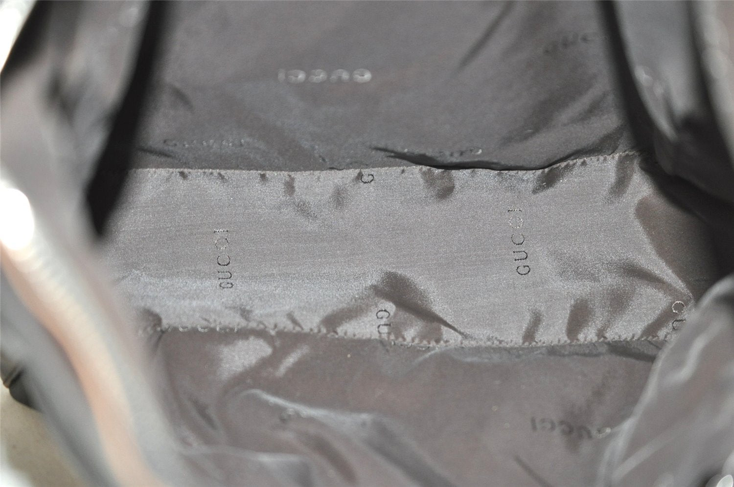 Authentic GUCCI Shoulder Hand Bag Nylon Leather 0013770 Black 9086I