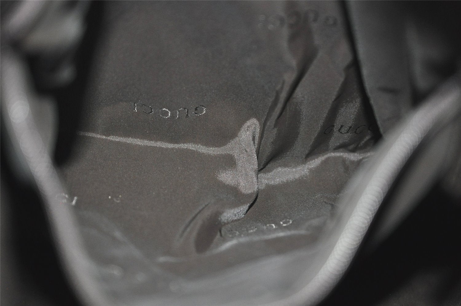 Authentic GUCCI Shoulder Hand Bag Nylon Leather 0013770 Black 9086I