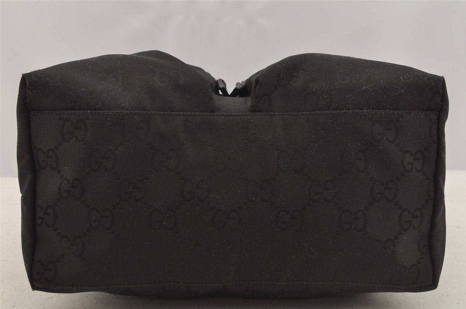 Authentic GUCCI Shoulder Hand Bag Purse GG Nylon Leather 0013380 Black 9087I