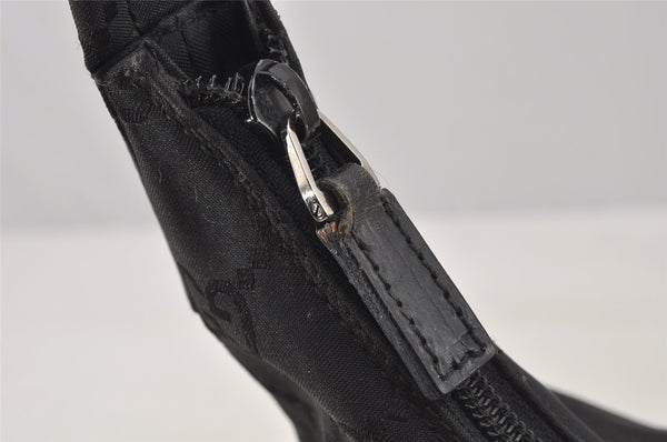 Authentic GUCCI Shoulder Hand Bag Purse GG Nylon Leather 0013380 Black 9087I