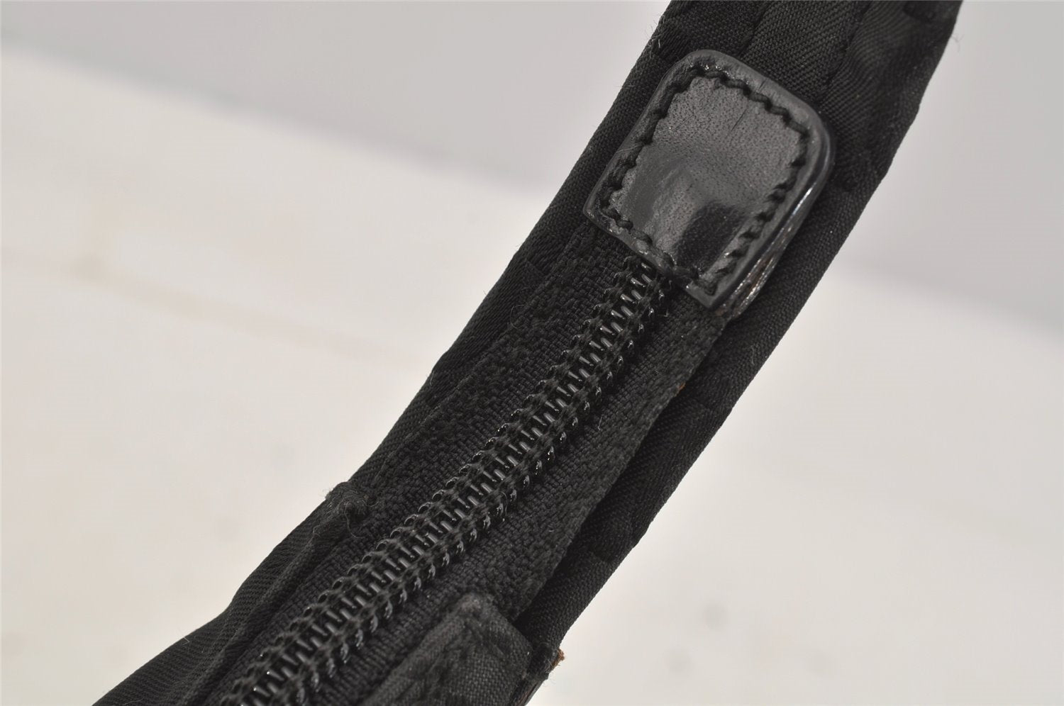 Authentic GUCCI Shoulder Hand Bag Purse GG Nylon Leather 0013380 Black 9087I