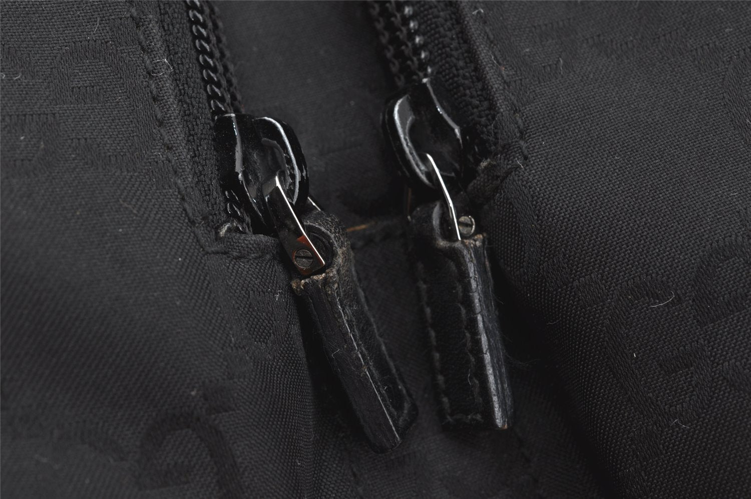 Authentic GUCCI Shoulder Hand Bag Purse GG Nylon Leather 0013380 Black 9087I