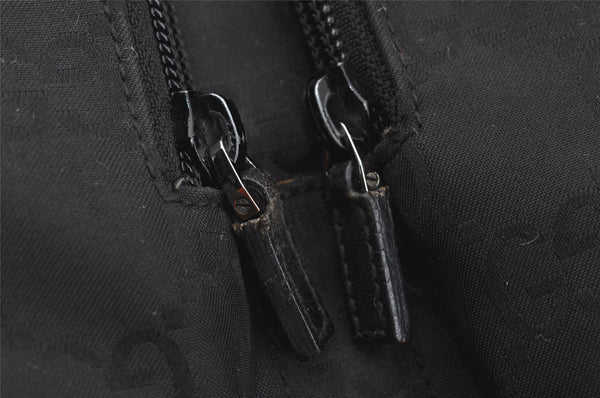 Authentic GUCCI Shoulder Hand Bag Purse GG Nylon Leather 0013380 Black 9087I