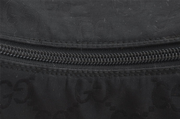 Authentic GUCCI Shoulder Hand Bag Purse GG Nylon Leather 0013380 Black 9087I