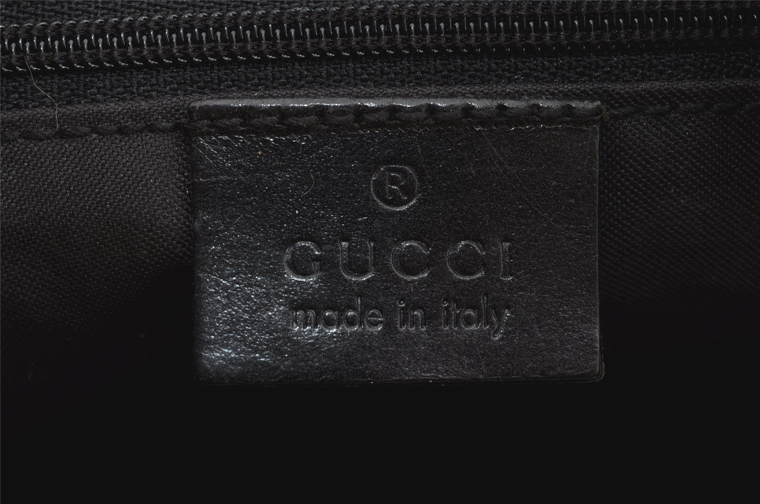 Authentic GUCCI Shoulder Hand Bag Purse GG Nylon Leather 0013380 Black 9087I