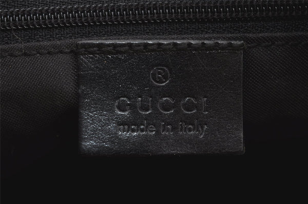 Authentic GUCCI Shoulder Hand Bag Purse GG Nylon Leather 0013380 Black 9087I