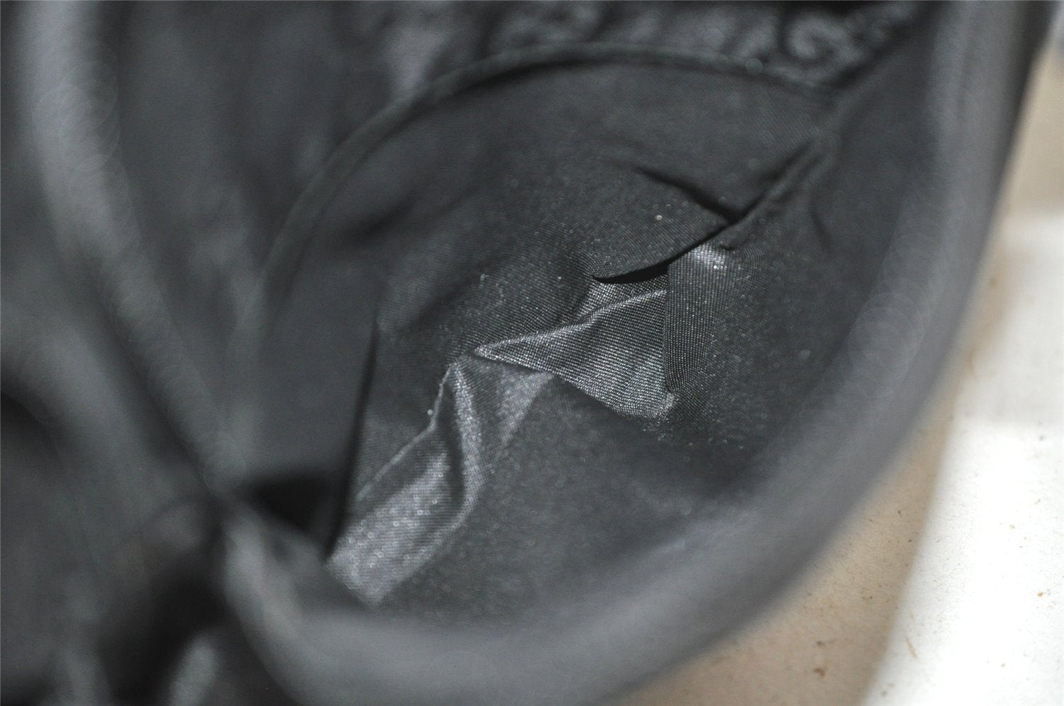 Authentic GUCCI Shoulder Hand Bag Purse GG Nylon Leather 0013380 Black 9087I