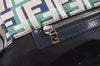Authentic FENDI Zucca Shoulder Tote Bag Nylon Leather Green Navy 9087J