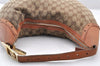 Authentic GUCCI Horsebit Shoulder Hand Bag GG Canvas Leather 145764 Brown 9088I