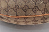 Authentic GUCCI Horsebit Shoulder Hand Bag GG Canvas Leather 145764 Brown 9088I