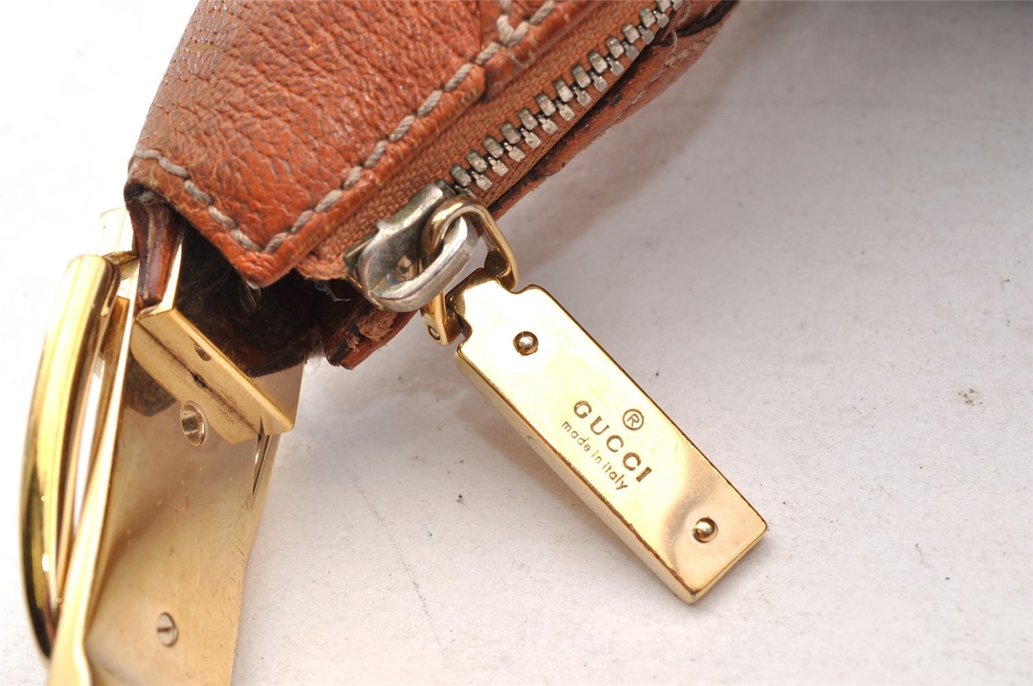 Authentic GUCCI Horsebit Shoulder Hand Bag GG Canvas Leather 145764 Brown 9088I