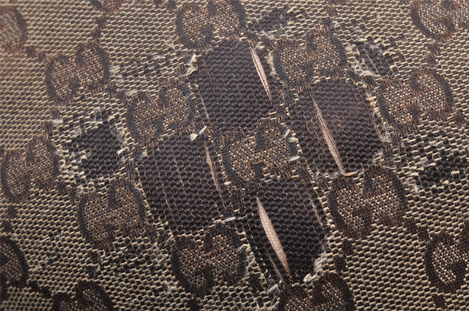 Authentic GUCCI Horsebit Shoulder Hand Bag GG Canvas Leather 145764 Brown 9088I