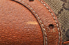 Authentic GUCCI Horsebit Shoulder Hand Bag GG Canvas Leather 145764 Brown 9088I