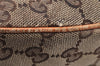 Authentic GUCCI Horsebit Shoulder Hand Bag GG Canvas Leather 145764 Brown 9088I