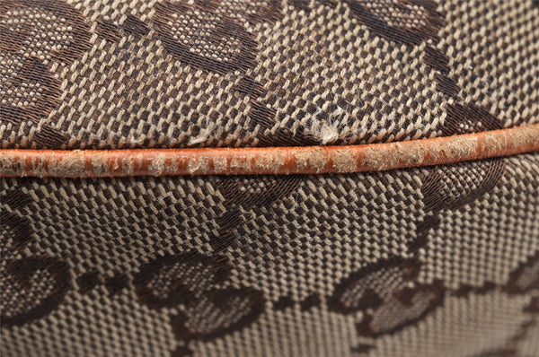 Authentic GUCCI Horsebit Shoulder Hand Bag GG Canvas Leather 145764 Brown 9088I