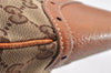 Authentic GUCCI Horsebit Shoulder Hand Bag GG Canvas Leather 145764 Brown 9088I