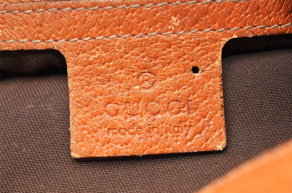 Authentic GUCCI Horsebit Shoulder Hand Bag GG Canvas Leather 145764 Brown 9088I
