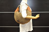 Authentic GUCCI Horsebit Shoulder Hand Bag GG Canvas Leather 145764 Brown 9088I