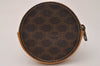 Authentic CELINE Vintage Macadam Blason PVC Leather Coin Purse Pouch Brown 9088J