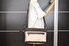 Authentic Salvatore Ferragamo Canvas Leather Shoulder Cross Bag Beige SF 9090I