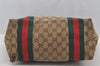 Authentic GUCCI Jolie Web Sherry Line Tote Bag GG Canvas 211971 Brown Junk 9091I