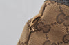 Authentic GUCCI Jolie Web Sherry Line Tote Bag GG Canvas 211971 Brown Junk 9091I