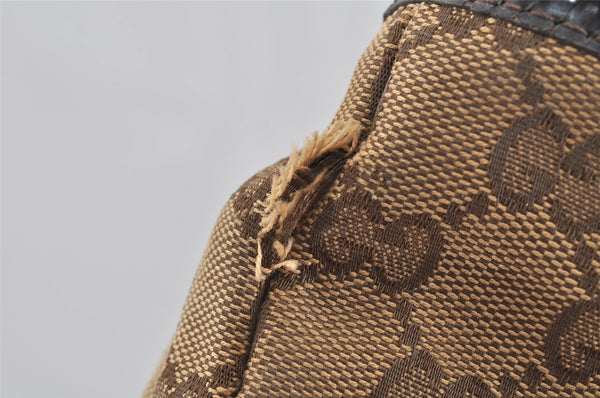 Authentic GUCCI Jolie Web Sherry Line Tote Bag GG Canvas 211971 Brown Junk 9091I