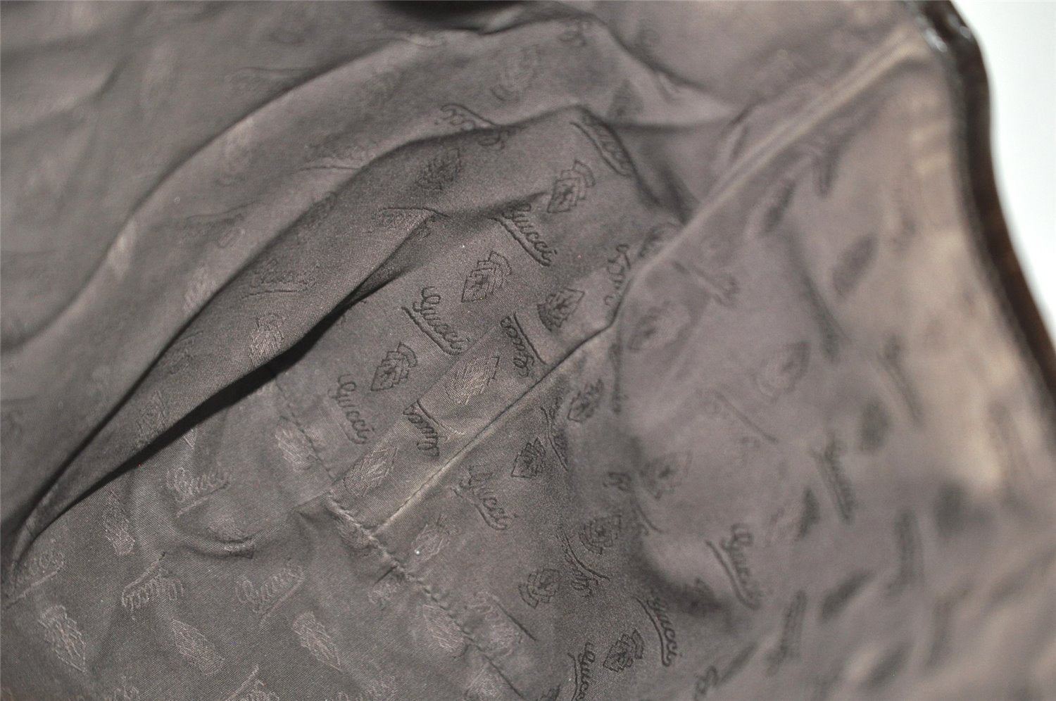 Authentic GUCCI Jolie Web Sherry Line Tote Bag GG Canvas 211971 Brown Junk 9091I